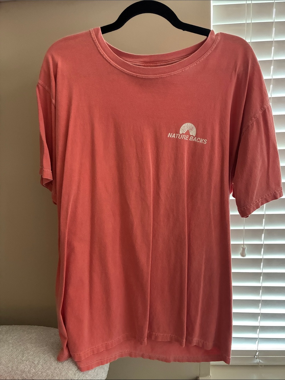 Nature Backs Coral Short Sleeve Tee - Relaxed Crew Neck